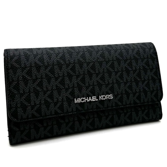 Michael Kors Large Trifold Wallet Black (NWT) - Picture 1 of 8
